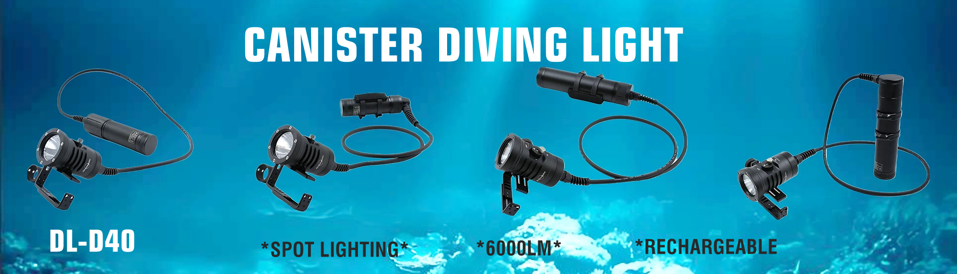 super bright rechargeable deep water primary canister diving light