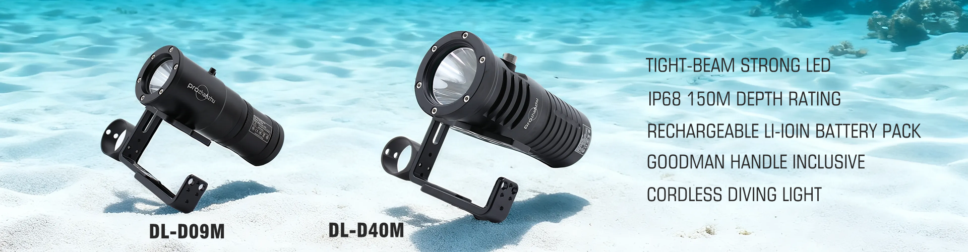 Strong LED Rechargeable Handheld Underwater Cordless Diving Light