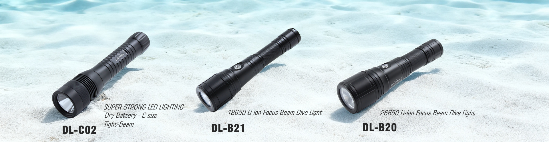 Handheld Strong LED Diving Flashlight