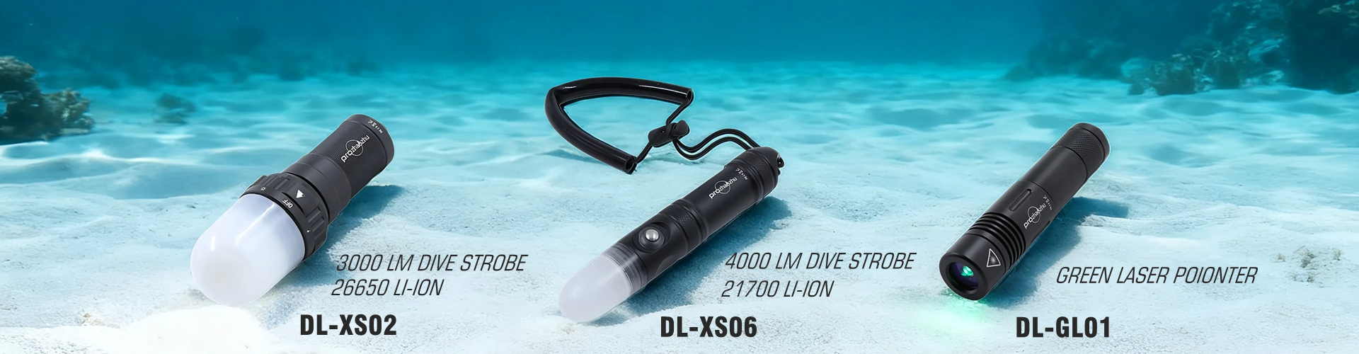 Professional underwater diving light 