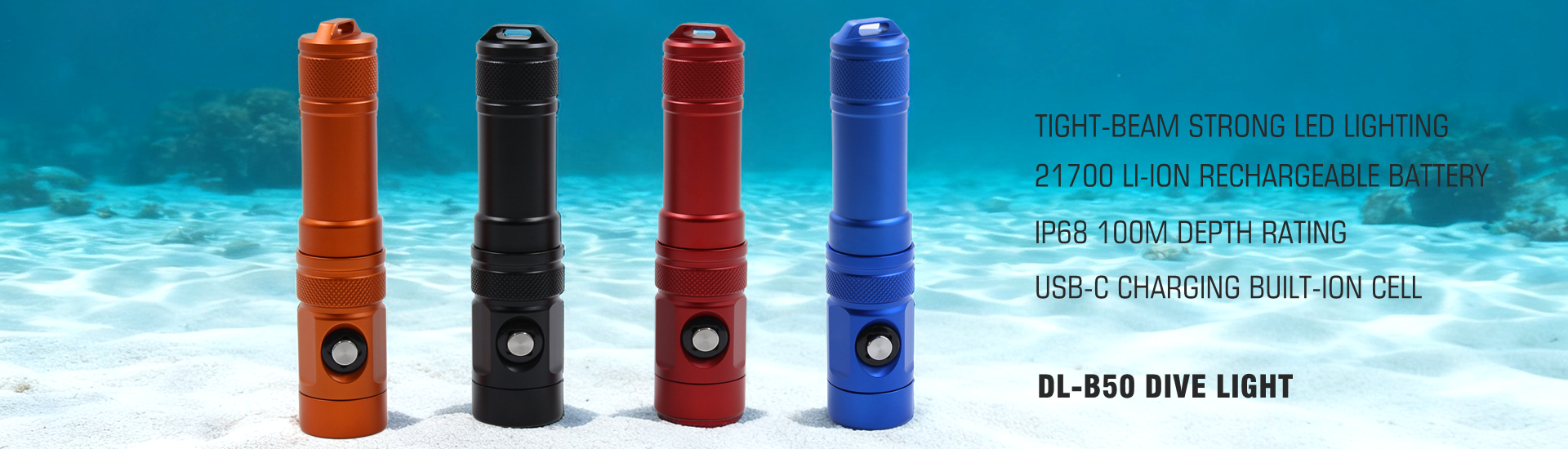 Strong LED 21700 Li-ion Rechargeable Diving Flashlight